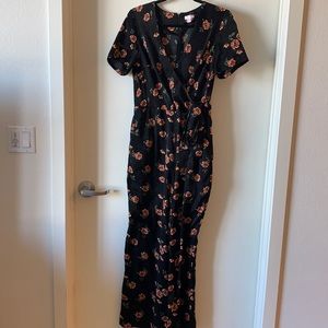 Black floral jumpsuit